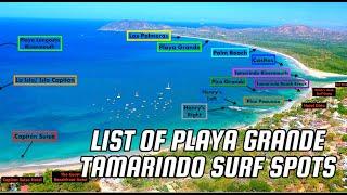 List of Playa Grande Tamarindo Surf Spots