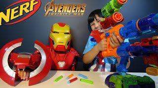 Worlds Biggest NERF ASSEMBLER GEAR GUN AVENGERS INFINITY WAR TOYS Unboxing & Review