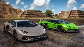 Forza Horizon 5 Drag race: Lamborghini Aventador Ultimae vs Aventador SVJ