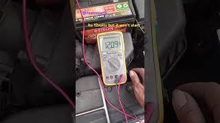 This is a battery voltage reading of a dead or discharged battery, the engine cannot be crank