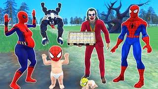 team spider man vs bad guy joker ► family spider-man Rescue kid spiderman from joker venom