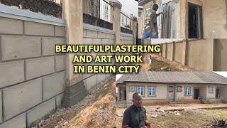 ONE OF EDO BEST BRICKLAYERS SEE HOW HE TRANSFORMED THIS HOUSE WITH ART WORK & BEAUTIFUL PLASTERING