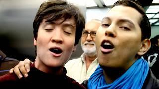 Jarrad Ricketts sings in the Media24 elevator