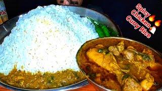 Today's eating show Spicy chicken curry with rice eating challenge, Chicken curry, Chilli 