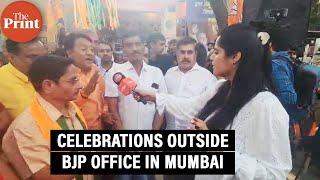 Celebrations at BJP office in Mumbai as Mahayuti returns in Maharashtra with landslide win