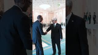 President Kagame was welcomed by President Kassym-Jomart of Kazakhstan in Astana
