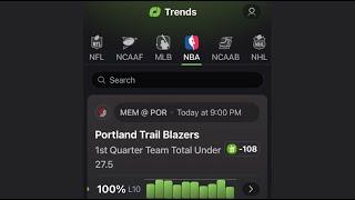 Portland Trail Blazers Under 27.5 1st Quarter Points: Smart Bet vs Memphis