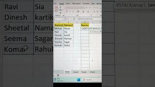 Combine Lists And Sort Names In Excel  | Excel Formula Hacks  #exceltips #howto #excel #bytetech