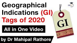 Complete list of Geographical Indication Tags of 2020 - All 2020 GI Tags in one video #UPSC #IAS