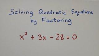 Solving Quadratic Equations by Factoring @MathTeacherGon
