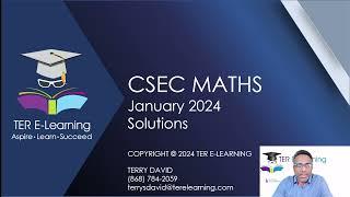 CSEC Maths - January 2024 Paper 2 Solutions (Terry David)