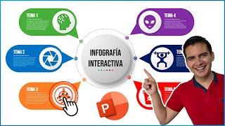  Infografía INTERACTIVA elegante súper FÁCIL en PowerPoint 