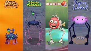 ALL Dawn Of Fire Vs My Singing Monsters Vs Raw Zebra Vs Game Island | Redesign Comparisons