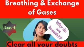 Breathing and Exchange of Gases l NCERT l Lec-1 l Class - 11