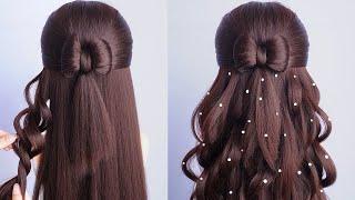 Cute And Easy Waterfall Braid Half Up Half Down | Unique Hairstyle For Long Hair Girl