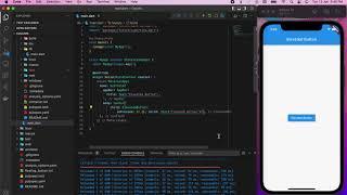 Elevated Button in Flutter using VS Code