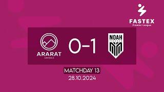 Fastex Premier League. Matchday 13. FC Ararat-Armenia - FC Noah (28.10.2024)