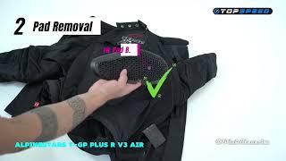 How To Remove & Insert Motorcycle Jacket Protective Armor Pads: Alpinestars T-GP Plus V3 Air