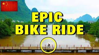 Biking China with Drone Yangshuo Mountains | China Vlog_07
