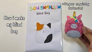 TUTORIAL HOW TO MAKE SQUISHMALLOW BLIND BAG + PAPER SQUISHY | easy tutorial | asmr opening