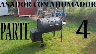 haciendo un asador con ahumador parte 4 poniendo el mofle y parrillas