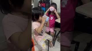 milking competition #playandlearn #milking #babycompetition #playtogether #siblinggoals #playtime