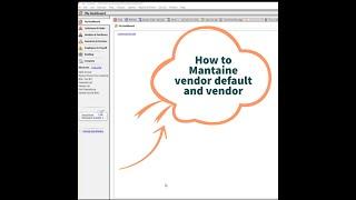 How to Maintain Vendor Default and Vendor Lesson 5