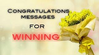 Congratulates messages for winning award. Appreciate for award winning. msg for winning competition.