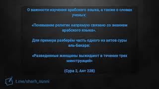 О важности изучения арабского языка, а также о словах ученых | Давуд Аш-Шинкыти
