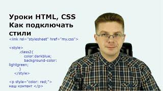 Уроки HTML, CSS  Как подключать стили