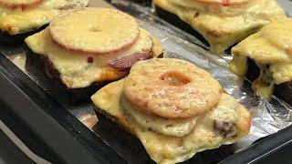 Горячие бутерброды с колбасой в духовке . Бутерброд с сыром и помидором . Рецепт горячих бутербродов
