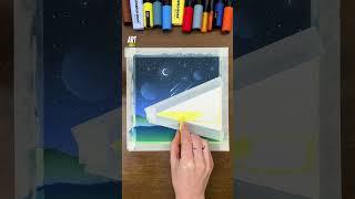 Use tape for a perfect border  Drawing tutorial ️ #tutorial #drawing #technique #easy