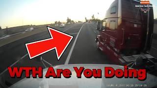 Bike came in front of truck | Mom with kids cuts off truck | Truck forced truck out of the road