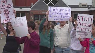 Dozens of Houlton students hold walkout against sexual harassment