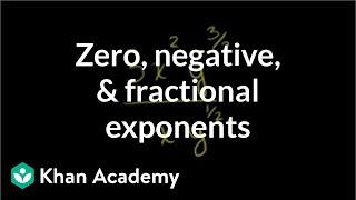 Zero, negative, and fractional exponents | Pre-Algebra | Khan Academy
