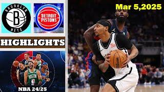 HIGHLIGHTS | Brooklyn Nets vs Detroit Pistons  | NBA Season 2025