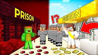 JJ And Mikey GOOD vs EVIL Prison SURVIVAL Battle in Minecraft Maizen