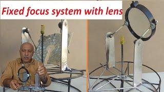 Fixed focus system operation with solar lens.Fully automatic solar concentrator with solar lens