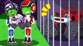 Blaze and the Monster Machines Animation - GOSH!! Zombie - AJ & Zombie - GABBY Abandoned Blaze Baby