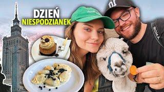 WARSZAWA VLOG: niespodzianki dla Maćka przez cały dzień! Najlepsze pierogi z jagodami i alpaki!