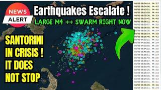 WHAT IS HAPPENING ?? Sudden SPIKE right now with 4.8M and one high M4 after the other ! #Santorini
