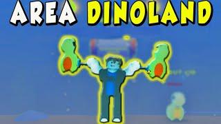 PRO CHEGA NA NOVA AREA DINOLAND NO STRONGMAN SIMULATOR E SE TORNA UM DEUS - ROBLOX