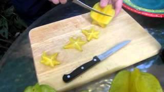 How to slice a Carambola Star Fruit
