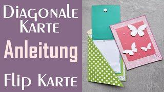 Diagonale Karte basteln  Schnelle Wow Karte  Basteln mit Action Papier  Tutorial  DIY 