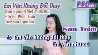 Karaoke Em Vẫn Không Đổi Thay | Bossa | Tone Nam Trầm (Dm,Tp:105) | Quốc Dân Karaoke