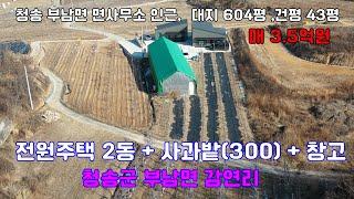 청송군 부남면, 사과밭 300평이 있는 청송전원주택매매.토지 604평,건 43평.#청송전원주택매매,#청송전원주택,#청송주택,