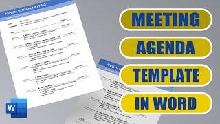 Create a Meeting Agenda Template in Word - Easy Tutorial