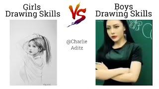 Girls Drawing Skills Vs Boys Drawing Skills !! Memes #viralmemes