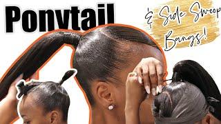 HOW I GET MY PIXIE TO PONYTAIL!| SIDE SWOOP PONYTAIL ON SHORT HAIR!|