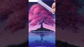 Cherry Blossom Tree Painting #Shorts